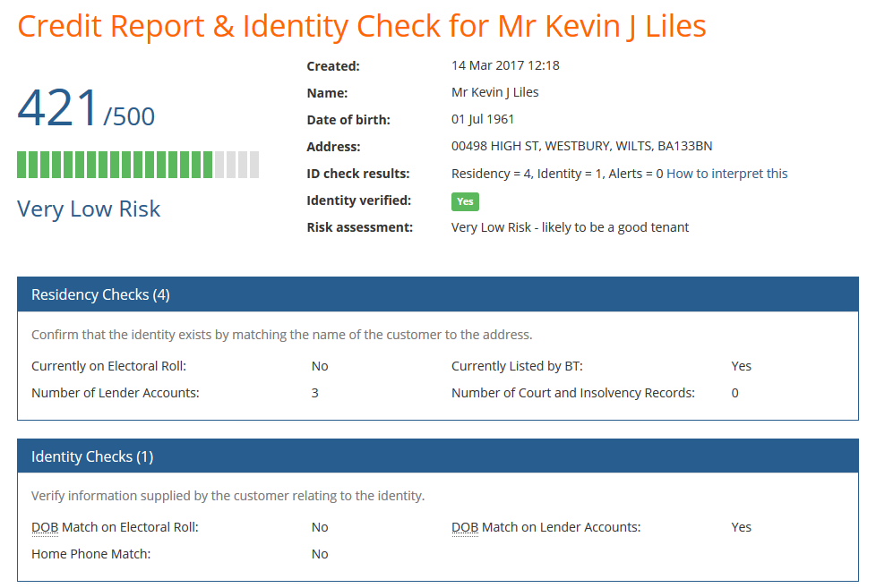Tenant Credit Check - Comprehensive Tenant Credit Check with Identity Check  - Mudhut